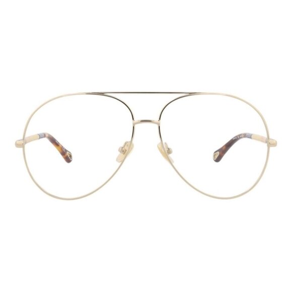 Chloé Womens Aviator Gold Gold Transparent Fashion Designer Eyewear - Picture 1 of 4